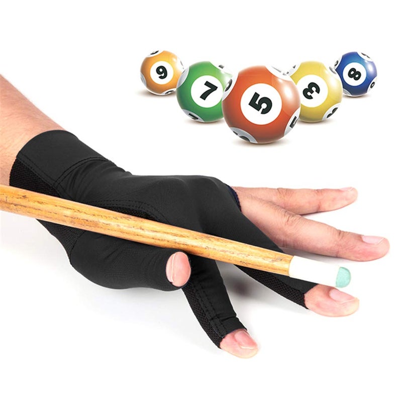 MioCloth Anti Slip Billiard Glove Left Hand Snooker Carom Billiard Pool Cue Sport Professional 3 Finger Glove Handwear Gift for Men Women Player - Image 1